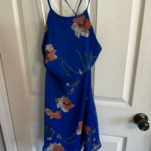 Lulu's Vibrant Blue Floral Dress